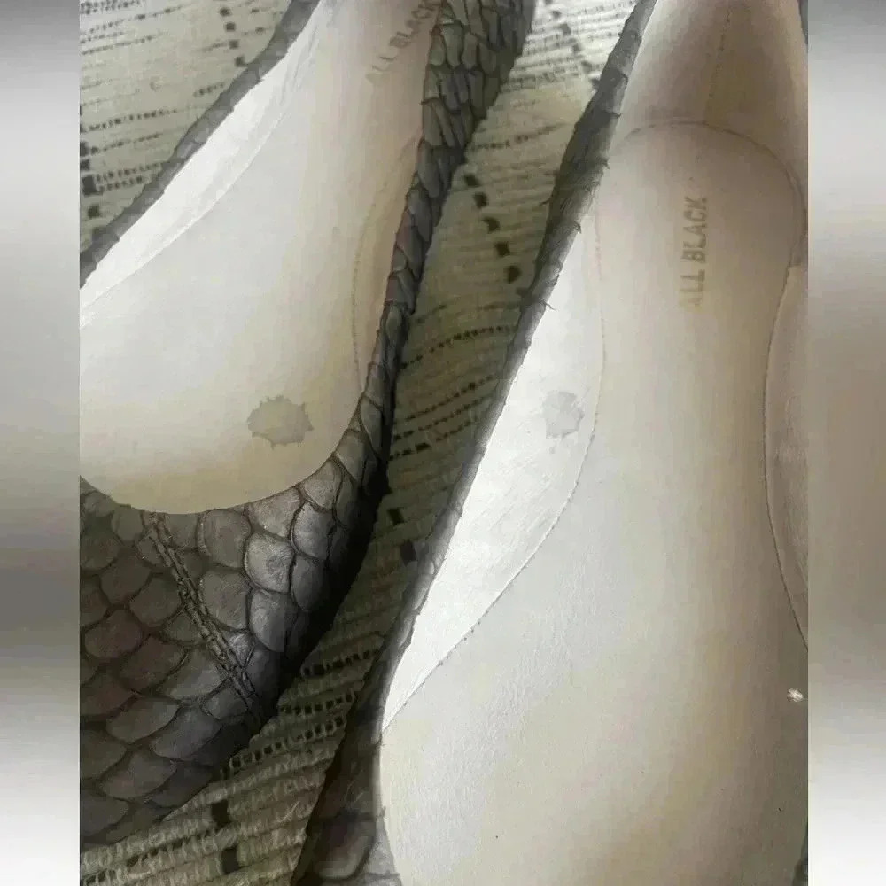 Anthro All Black Label Brown Faux Snake Flats 6.5 Shipped USPS NWOB/TAG - Picture 2 of 8